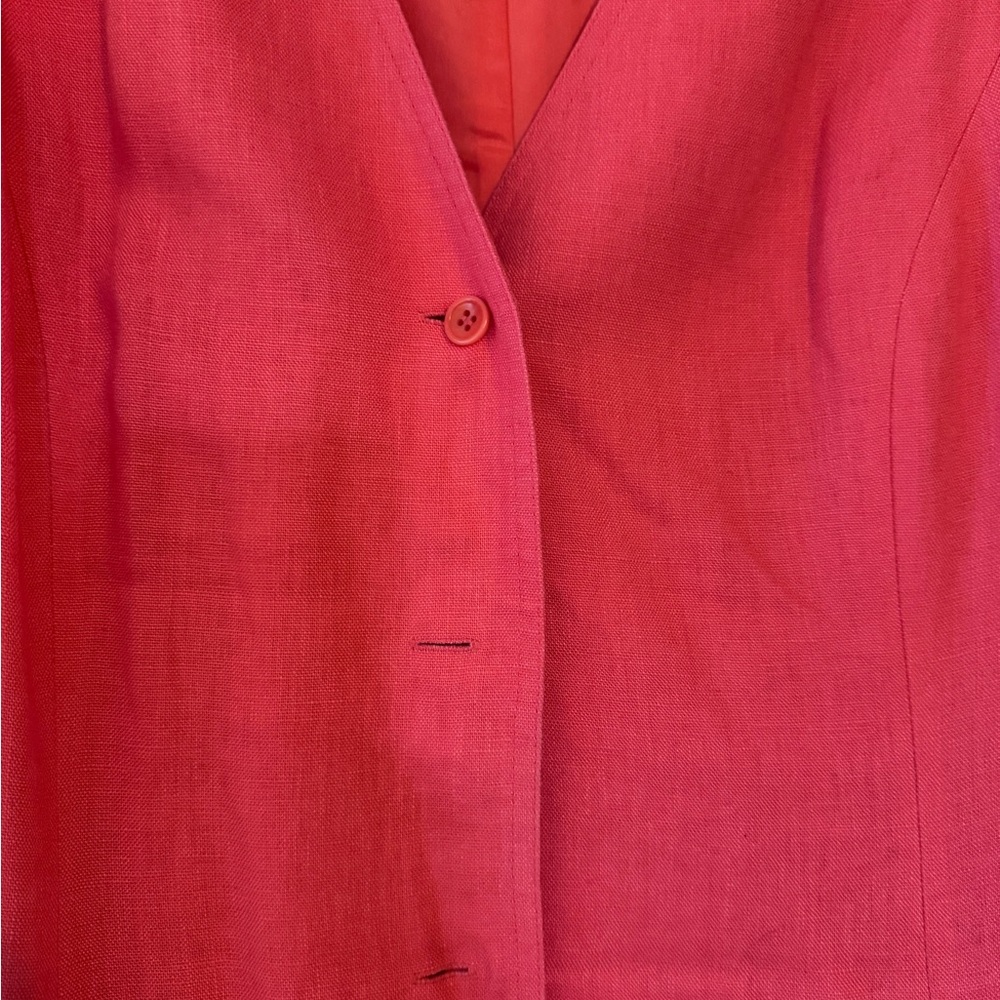 Talbots V-Neck Sleeveless Midi Dress in Coral Red - Picture 4 of 4